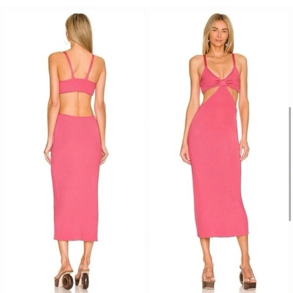 NWT cult gaia Revolve Serita Cut-Out MIDI Cocktail Bodycon Dress In Blossom Sz S - Picture 1 of 16